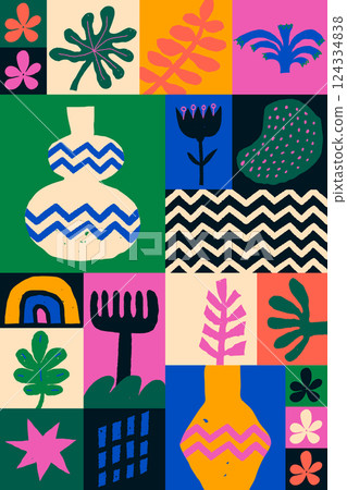 Abstract geometric mosaic seamless poster. Abstract geometric mosaic seamless poster. 124334838