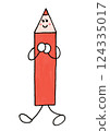 Red pencil character 124335017