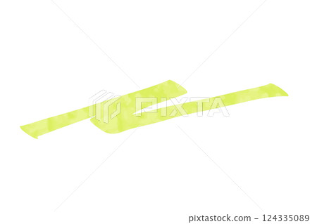 Marker pen-like underline set: yellow-green watercolor style 124335089
