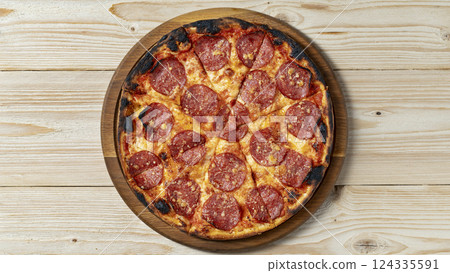 pepperoni pizza pepperoni pizza 124335591