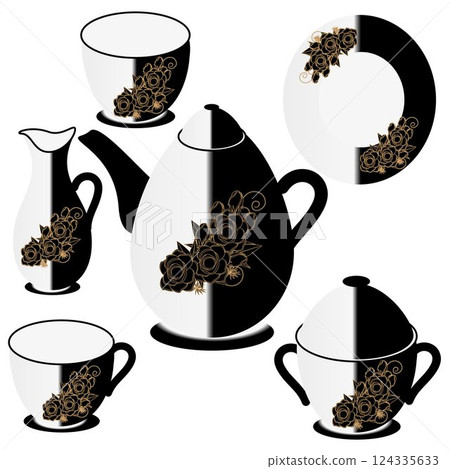 Porcelain Tea Set. 124335633