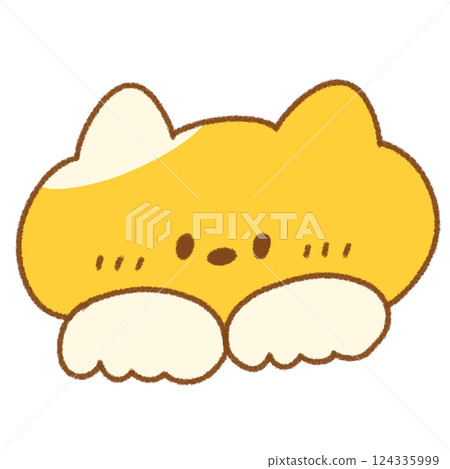 Cute cat peeking out (yellow) 124335999