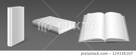 Open and closed book mockup set 124336107