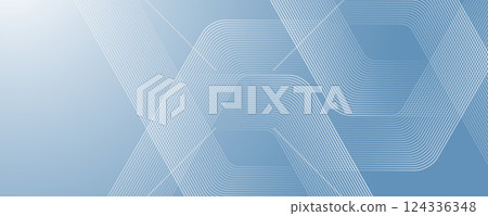 Modern medical or health care scientific abstract background with hexagons. Geometric stripe line art design for poster, brochure, cover, banner, header, website, presentation template 124336348
