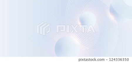 Modern abstract blue background with circular lines. Geometric stripe line art design for poster, brochure, cover, website, header, web banner, presentation 124336350