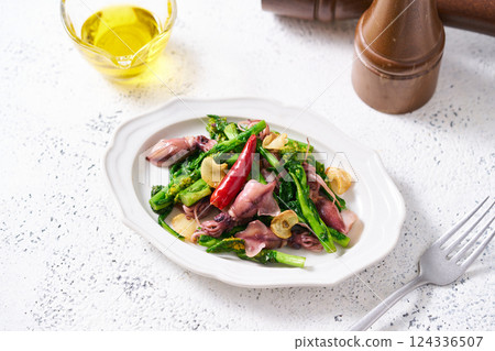 蒜蓉螢魷油菜花 124336507