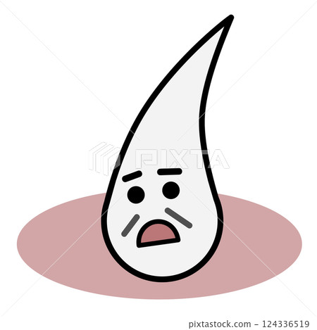 Illustration of hair turning gray due to aging and stress 124336519