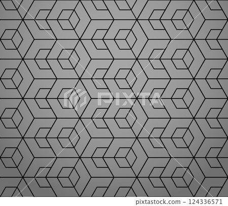 The geometric pattern with lines. Seamless vector background. Gray and black texture. Graphic modern pattern. Simple lattice graphic design 124336571