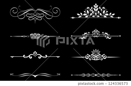 Vintage set. Floral elements for design monograms, invitations, frames, menus and labels. Graphic design of the website, cafes, boutiques, hotels, wedding invitations. 124336573