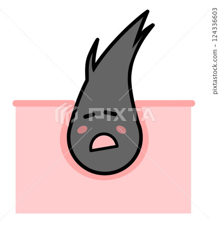 由於乾燥和缺乏營養而導致黑髮分叉的圖示 124336603