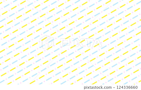 Dotted pattern background with alternating yellow and light blue lines going to the top right with pink dots in between Dotted pattern background with alternating yellow and light blue lines going to the top right with pink dots in between 124336660