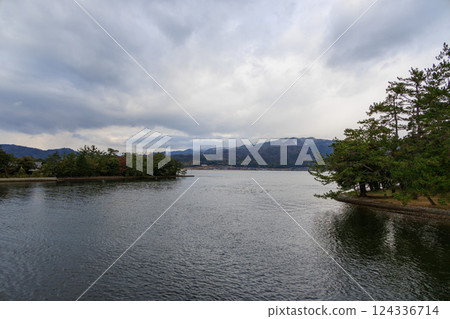 A view from the bridge on a cloudy day 124336714