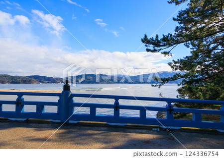 天橋立的御天橋和宮津灣 124336754