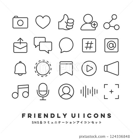 UI 圖示集(SNS 和媒體) UI 圖示集(SNS 和媒體) 124336848