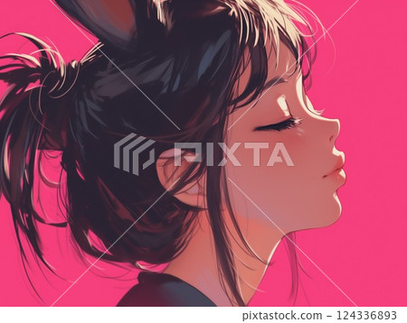 Bunny ear girl 124336893