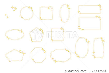 A simple frame set of golden stars. 124337581