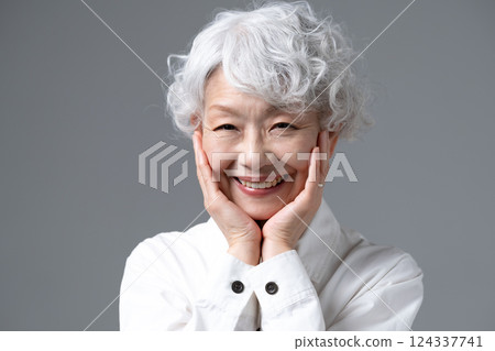 Senior woman with gray hair Senior woman with gray hair 124337741
