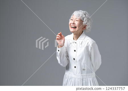 Senior woman with gray hair Senior woman with gray hair 124337757