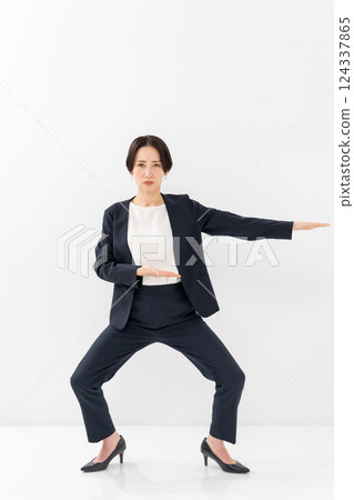 Female business whole body dancing Female business whole body dancing 124337865