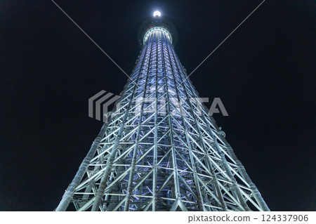 「東京」從東京天空街道欣賞東京天空樹的夜景 124337906