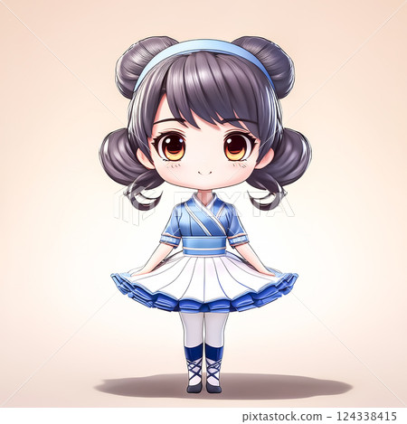 Chibi character: Ballerina girl image material 124338415