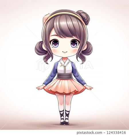 Chibi character: Ballerina girl image material 124338416