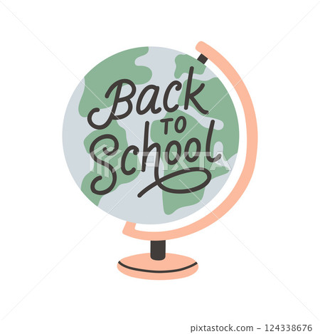 Back to school label. School Background Poster Card. Sale tag. Flat vector illustration. Hand drawn lettering badge. Typography emblem Back to school label. School Background Poster Card. Sale tag. Flat vector illustration. Hand drawn lettering badge. Typography emblem 124338676