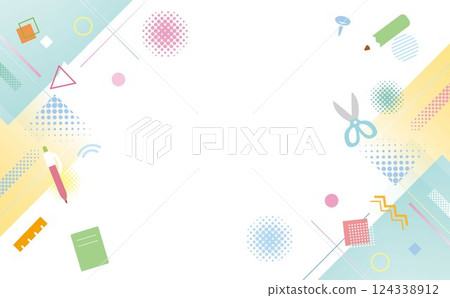 文具的可愛插圖 124338912