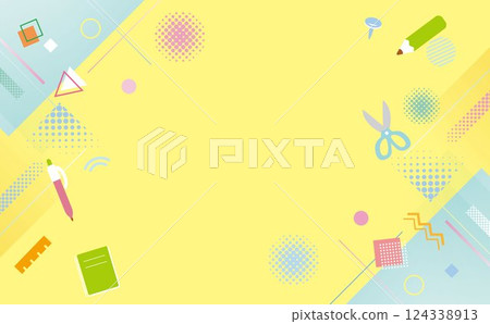 文具的可愛插圖 文具的可愛插圖 124338913
