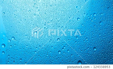 Transparent carbonated background texture Blue 16:9 Video size compatible Flyer pamphlet AI generated material 124338953