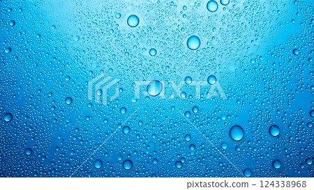 Transparent carbonated background texture Blue 16:9 Video size compatible Flyer pamphlet AI generated material 124338968