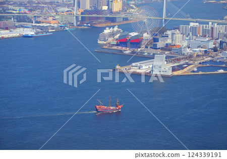 View of the bay area from the observation deck of the Osaka Prefectural Government Sakishima Building (Cosmo Tower) View of the bay area from the observation deck of the Osaka Prefectural Government Sakishima Building (Cosmo Tower) 124339191