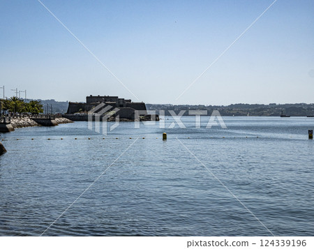 Castelo de San Anton guarding the harbour entrance of La Coruna in Spain 124339196