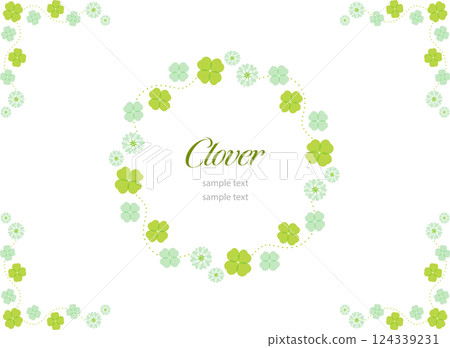 Simple and cute clover frame Cloverframe Simple and cute clover frame Cloverframe 124339231