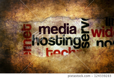 Media hosting grunge concept Media hosting grunge concept 124339283