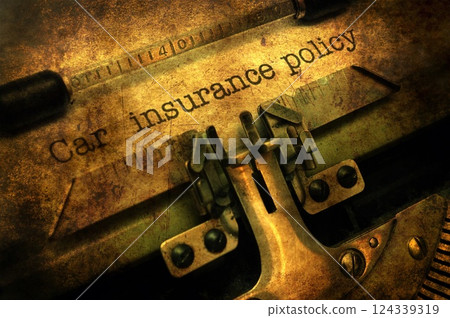 Car insurance policy grunge concept 124339319