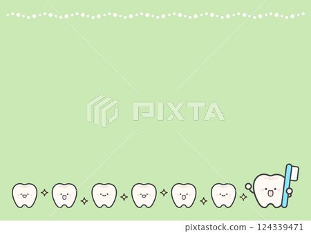 Tooth and toothbrush frame, green Tooth and toothbrush frame, green 124339471