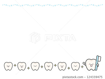 Teeth and toothbrush frame Teeth and toothbrush frame 124339475
