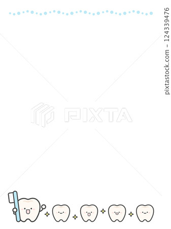 Tooth and toothbrush frame white background Tooth and toothbrush frame white background 124339476