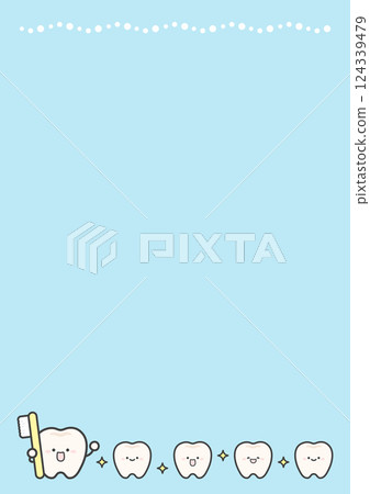 Tooth and toothbrush frame, light blue Tooth and toothbrush frame, light blue 124339479