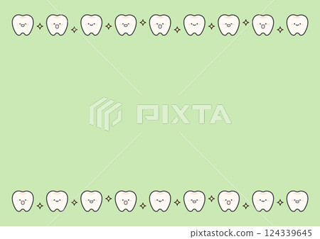 Cute tooth and glitter frame green Cute tooth and glitter frame green 124339645