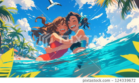 A swimsuit lady 124339672