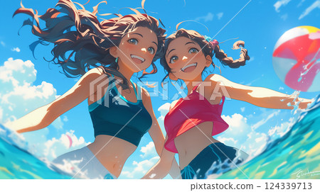 A swimsuit lady 124339713