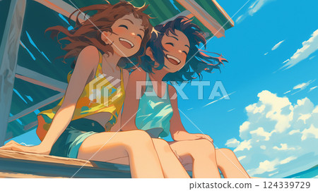 A swimsuit lady 124339729