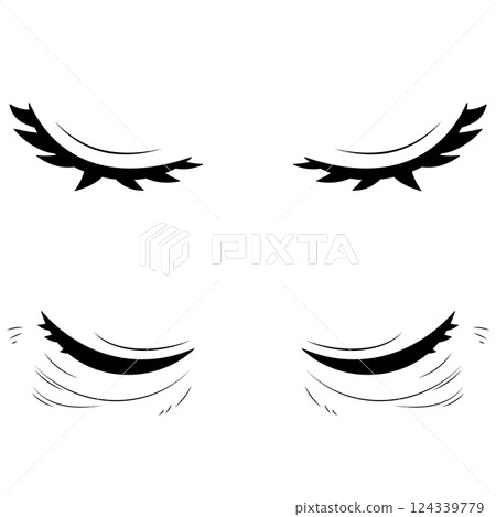 Eyes_Closed eyes_Difference set_Handwritten_Vector material Eyes_Closed eyes_Difference set_Handwritten_Vector material 124339779