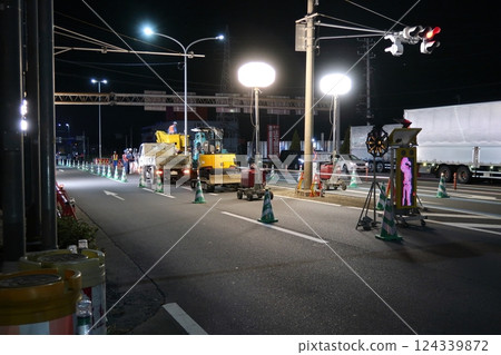 Civil engineering work at night 124339872