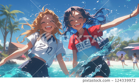 一個泳裝女士 一個泳裝女士 124339972