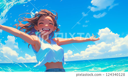 A swimsuit lady 124340128