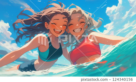 A swimsuit lady 124340156