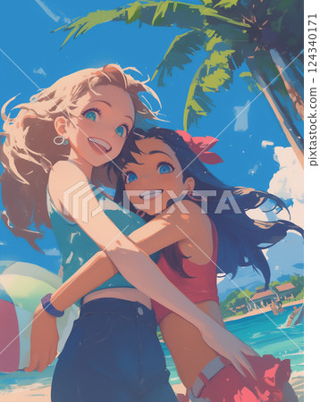 A swimsuit lady 124340171